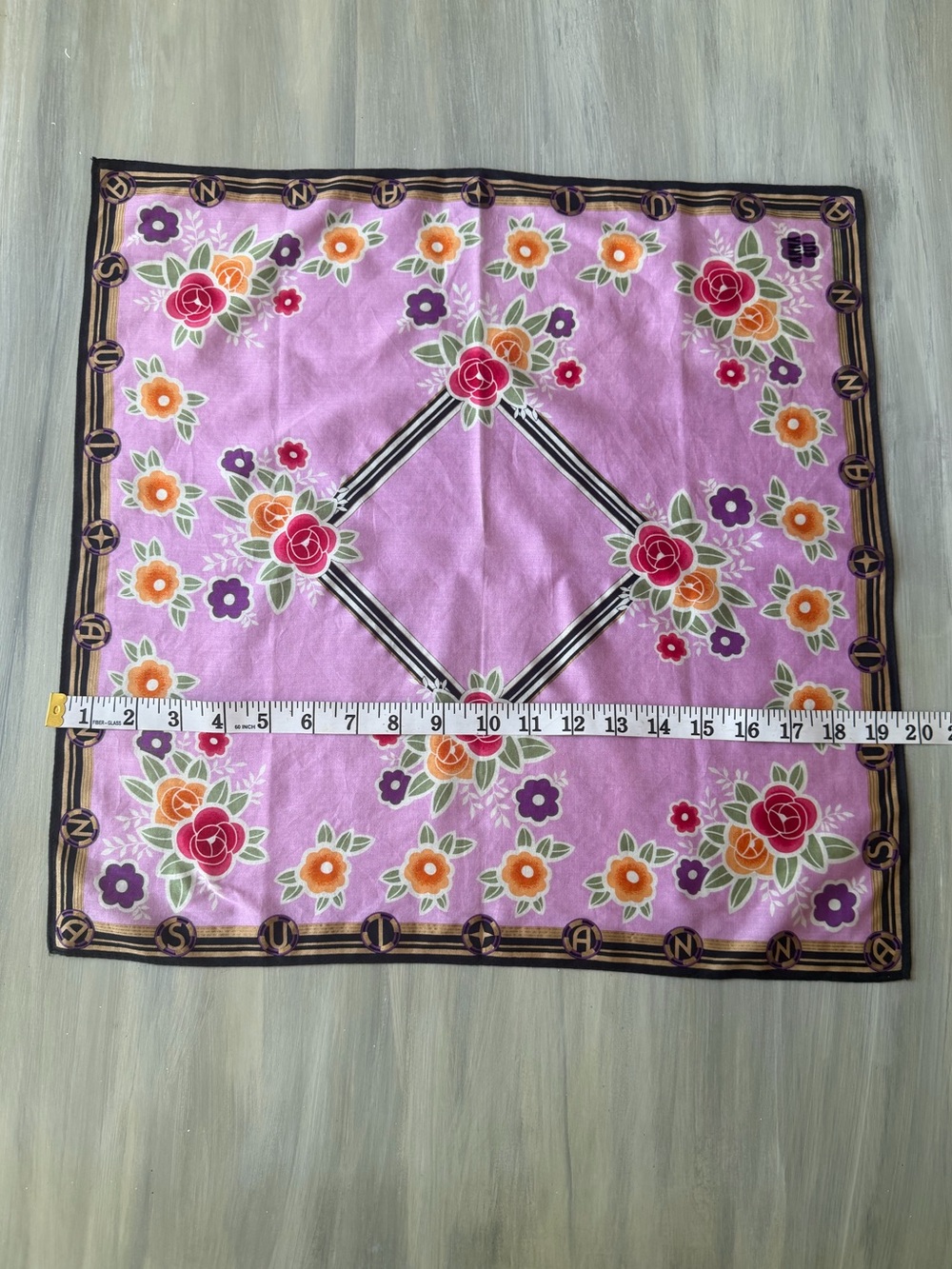 Anna Sui floral cotton scarf Bandana Roses Butterfly Purple Hair Bow Bag Scarf - Picture 9 of 12